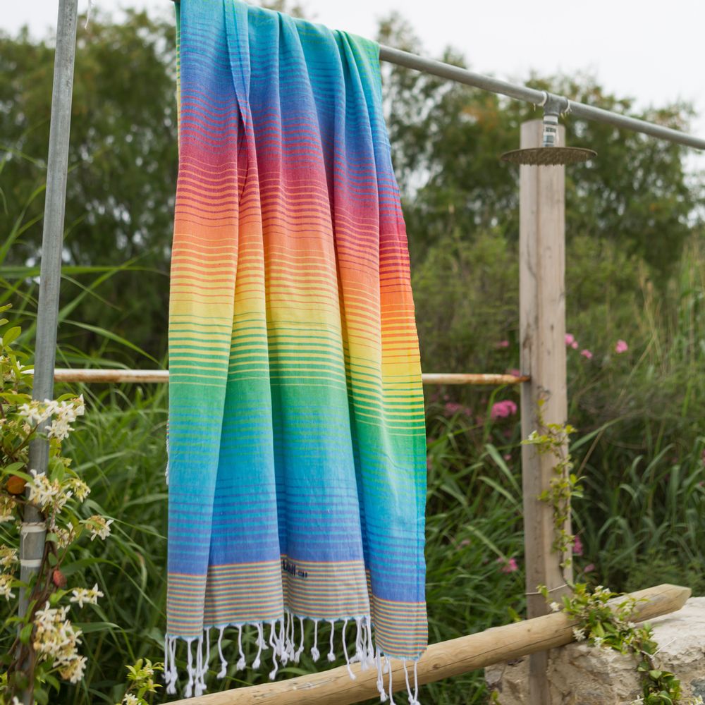 Objets de décoration - Fouta Rainbow en coton biologique certifié GOTS - LESTOFF FRANCE