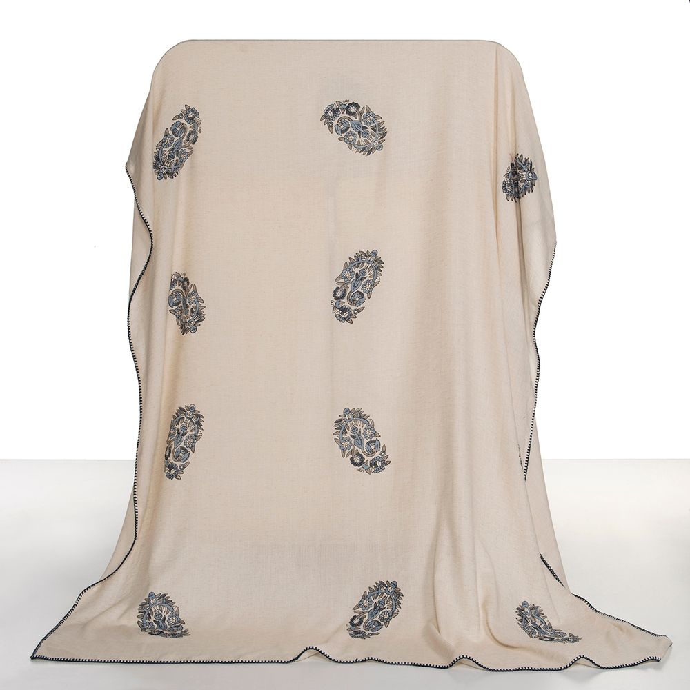 Throw blankets - HAMAMIYE THROW SOFA COVER BED COVER HANDPRINTED COTTON LINEN - LALAY