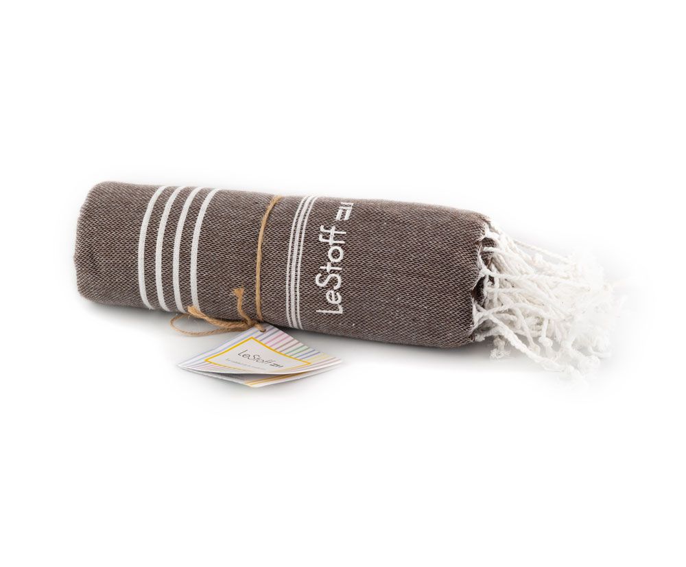 Other bath linens - Hammam Towel Terra in organic cotton GOTS certified - LESTOFF FRANCE