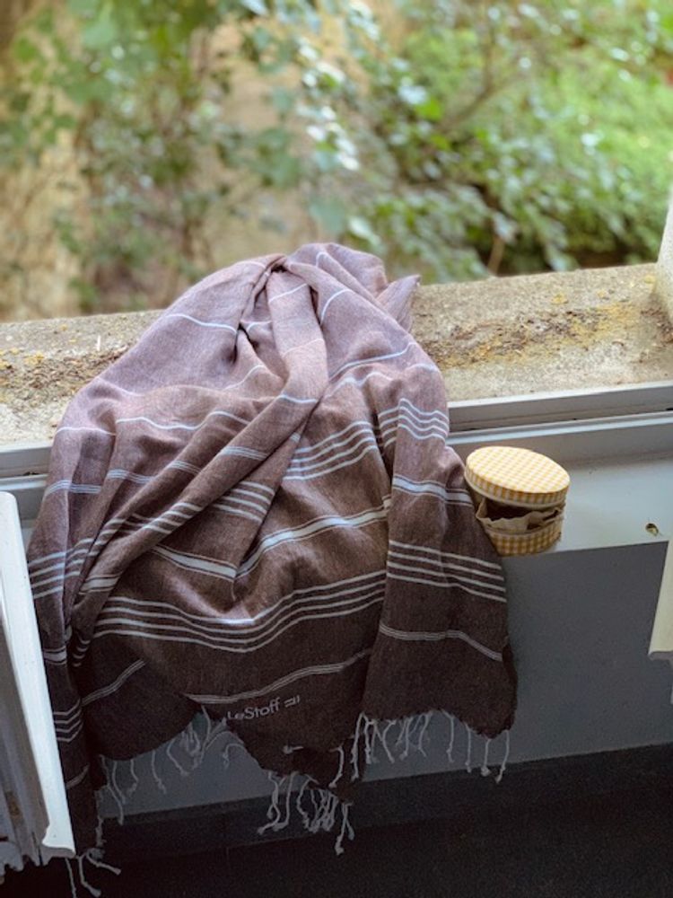 Other bath linens - Hammam Towel Terra in organic cotton GOTS certified - LESTOFF FRANCE