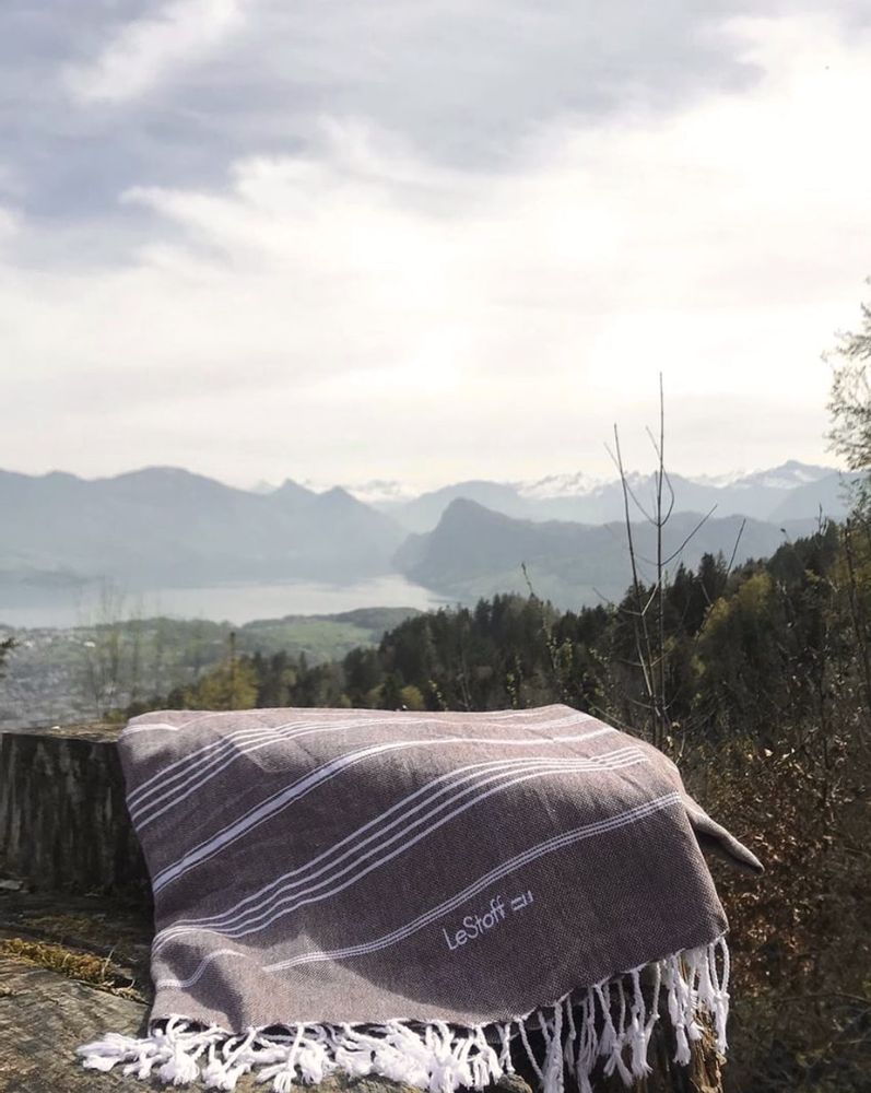 Other bath linens - Hammam Towel Terra in organic cotton GOTS certified - LESTOFF FRANCE