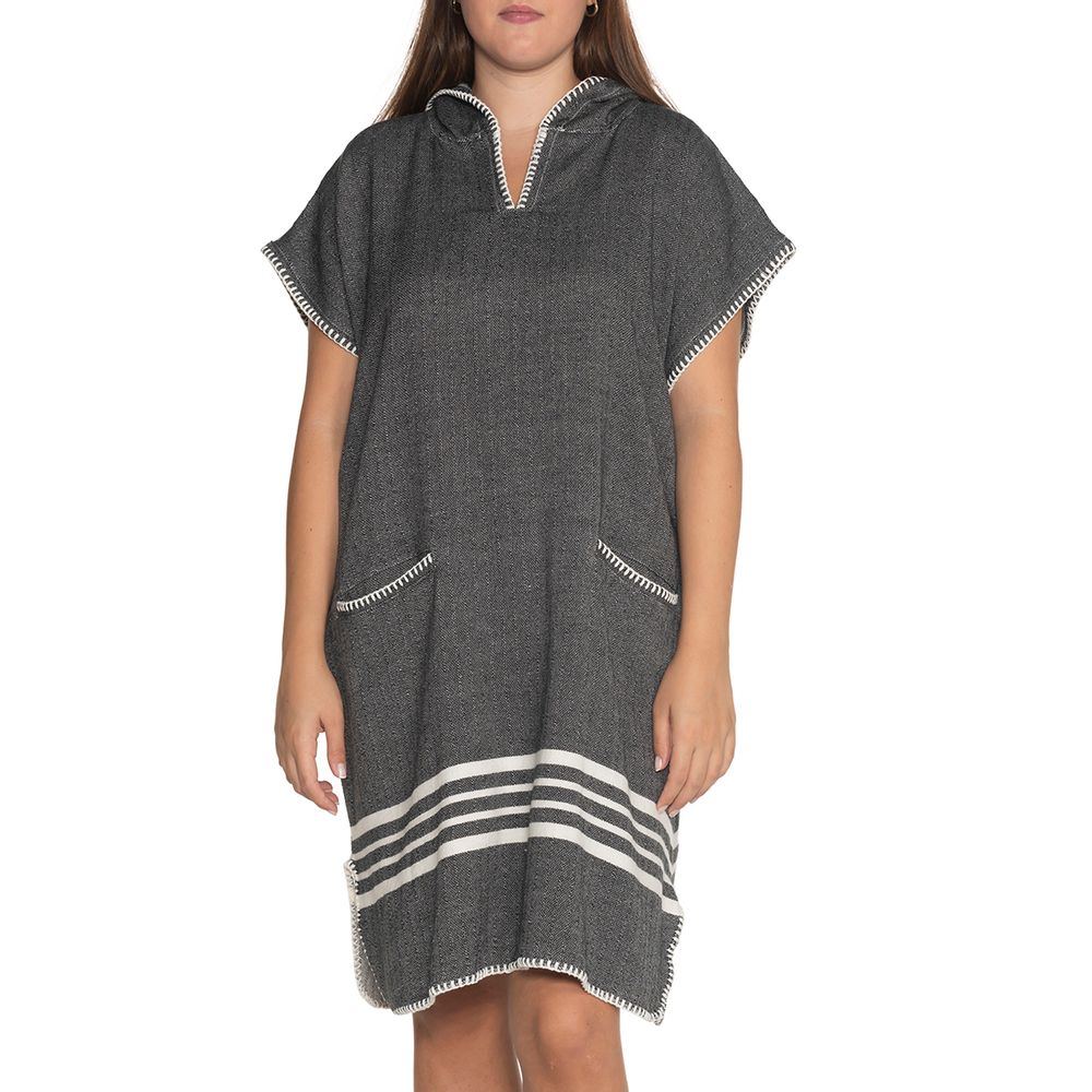 Prêt-à-porter - PONCHO À CAPUCHE EN COTON SULTAN - LALAY