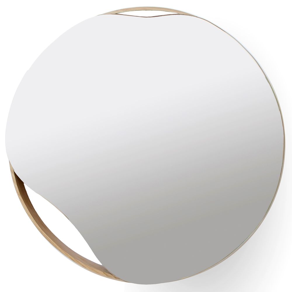 Mirrors - Mirror PUDDLE | oak wood, black or white, ∅ 50 cm - NAMUOS