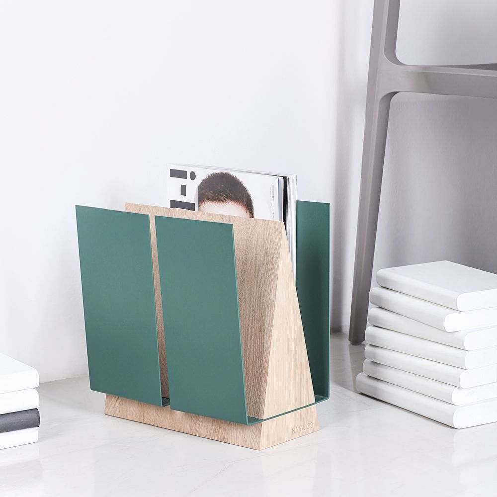 Work stations - Magazine rack WINGS | green, grey, black - NAMUOS
