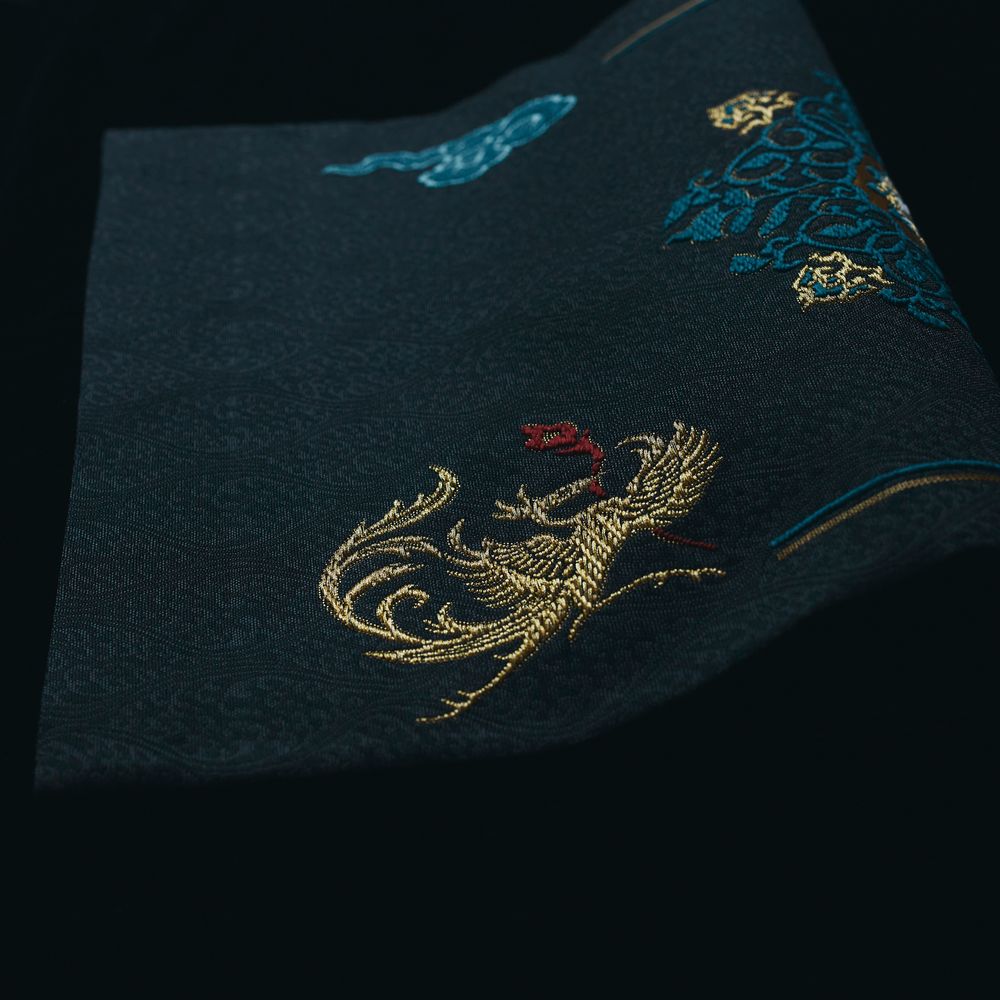 Objets personnalisables - Art Textile:Phenix style tenpyo et arabesques végétales - AWAI