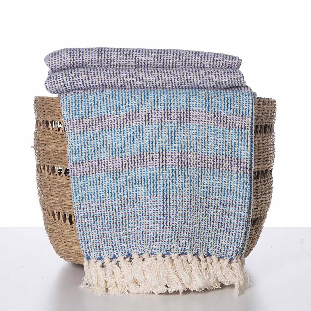 Plaids - AFRA COUVRE-LIT COUVRE-LIT COUVERTURE CANAPÉ HOUSSE COTON COLORÉ - LALAY