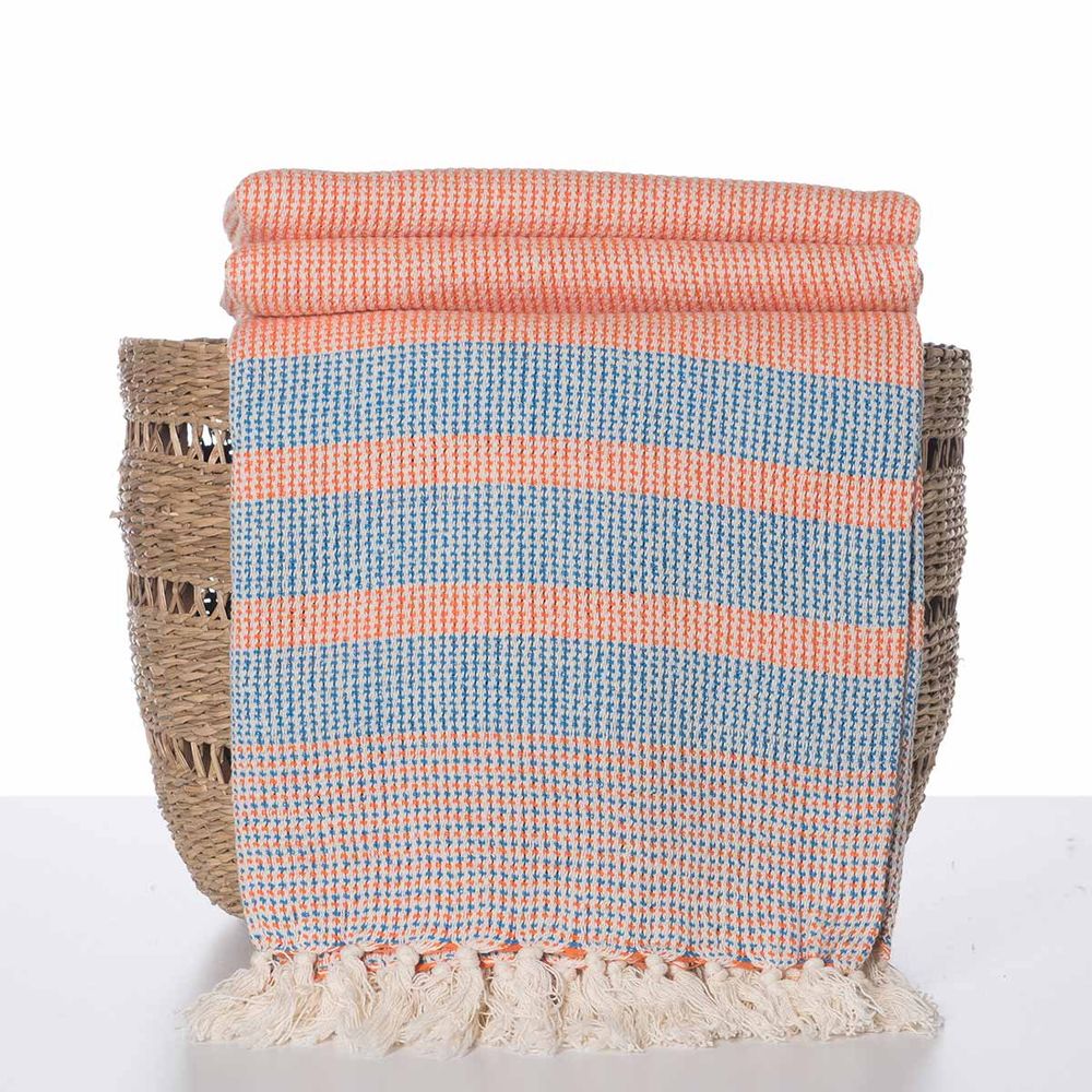 Plaids - AFRA COUVRE-LIT COUVRE-LIT COUVERTURE CANAPÉ HOUSSE COTON COLORÉ - LALAY