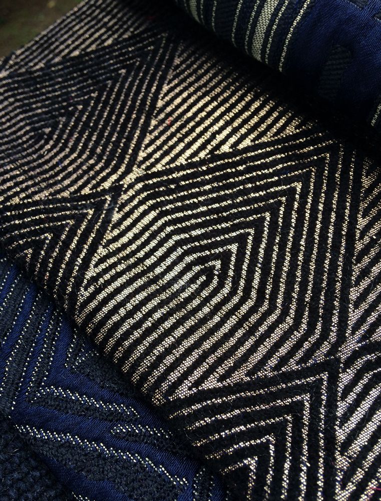 Upholstery fabrics - UPHOLSTERY FABRIC/ BLACK-RED & GOLD - DEMTEKS