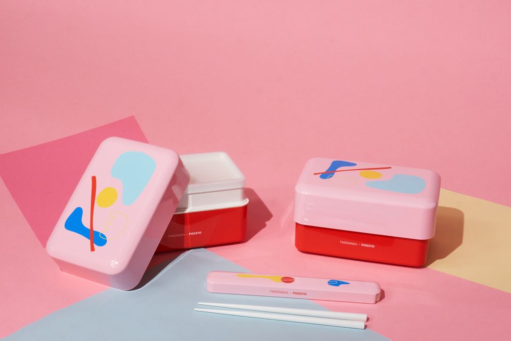 Couverts de service - BAGUETTES avec ÉTUI PISCINE, POKETO x TAKENAKA Édition Limitée - TAKENAKA BENTO BOX