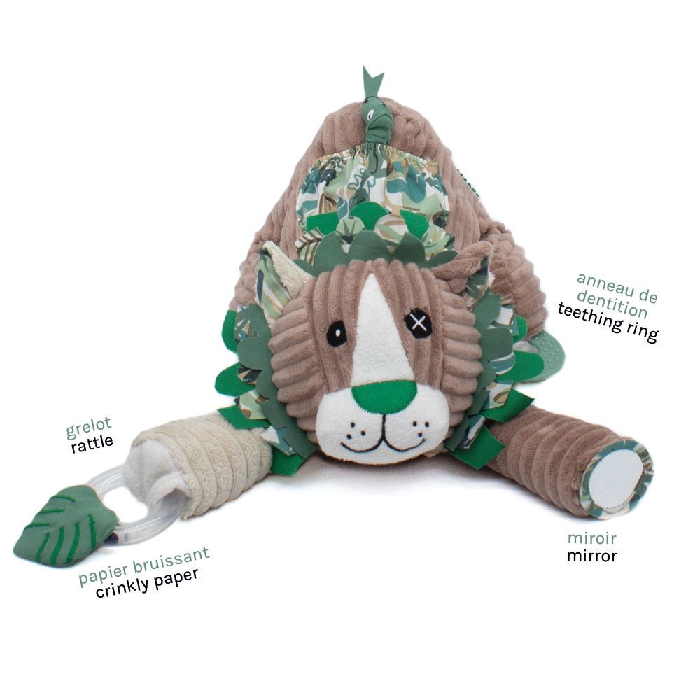 Peluches - PELUCHE D'ACTIVITES JELEKROS LE LION - DEGLINGOS