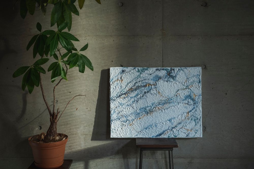 Other wall decoration - MARBLE Handmade Washi Art Panels - AWAGAMI