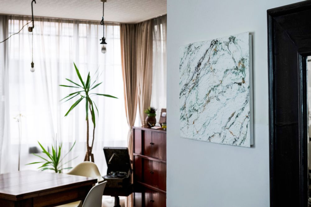 Other wall decoration - MARBLE Handmade Washi Art Panels - AWAGAMI