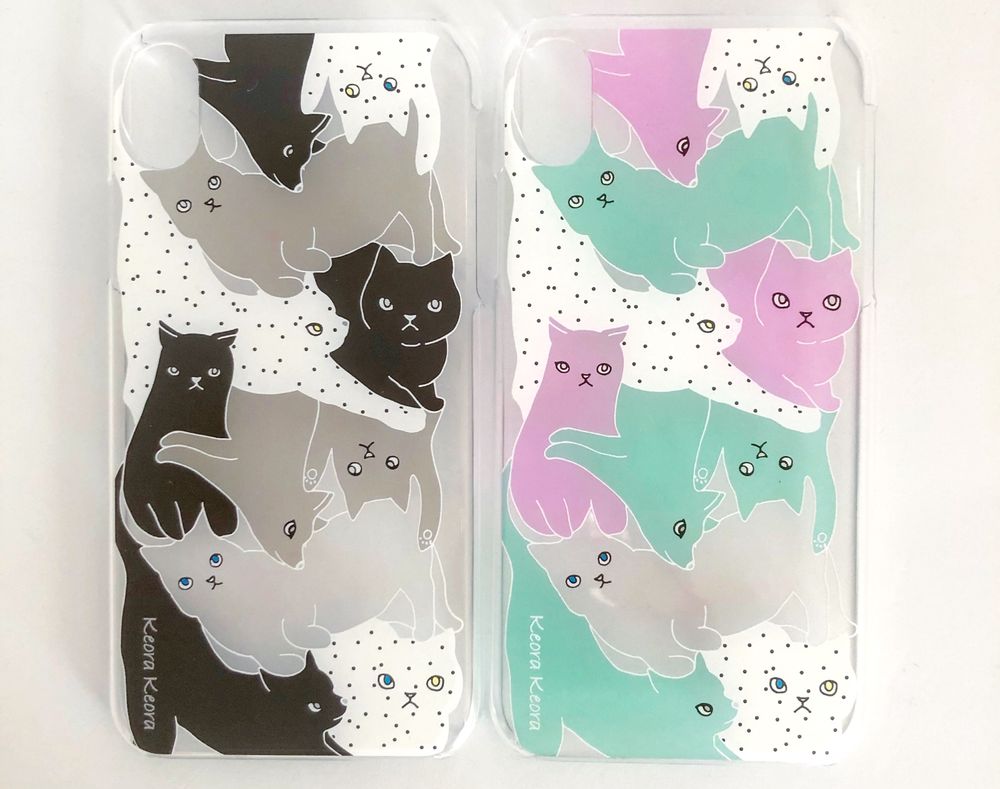 Objets de décoration - Coque acrylique pour iPhone 6,7,8/Ⅹ/11/12 - Chat - KEORA KEORA GOODS JP