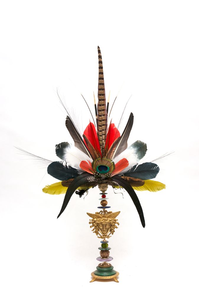 Sculptures, statuettes and miniatures - Feathercrown, medusa face - DUPONT BERLIN