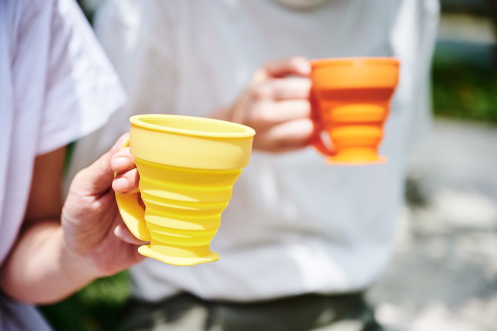 Cadeaux - Tyvek Pochette On-the-Go Mug en silicone pliable, tasse, bouteille - WEMUG