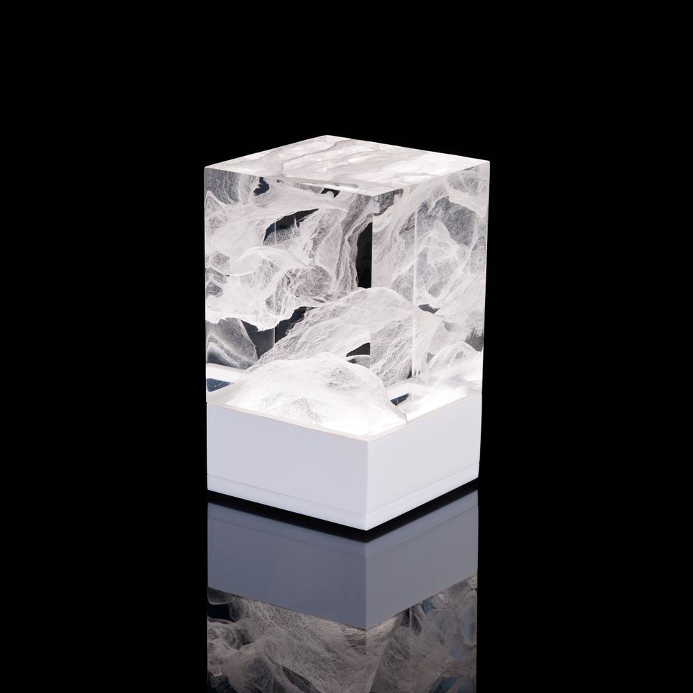Objets design - Inclusion Dacryl Plissé cascade argent - DACRYL