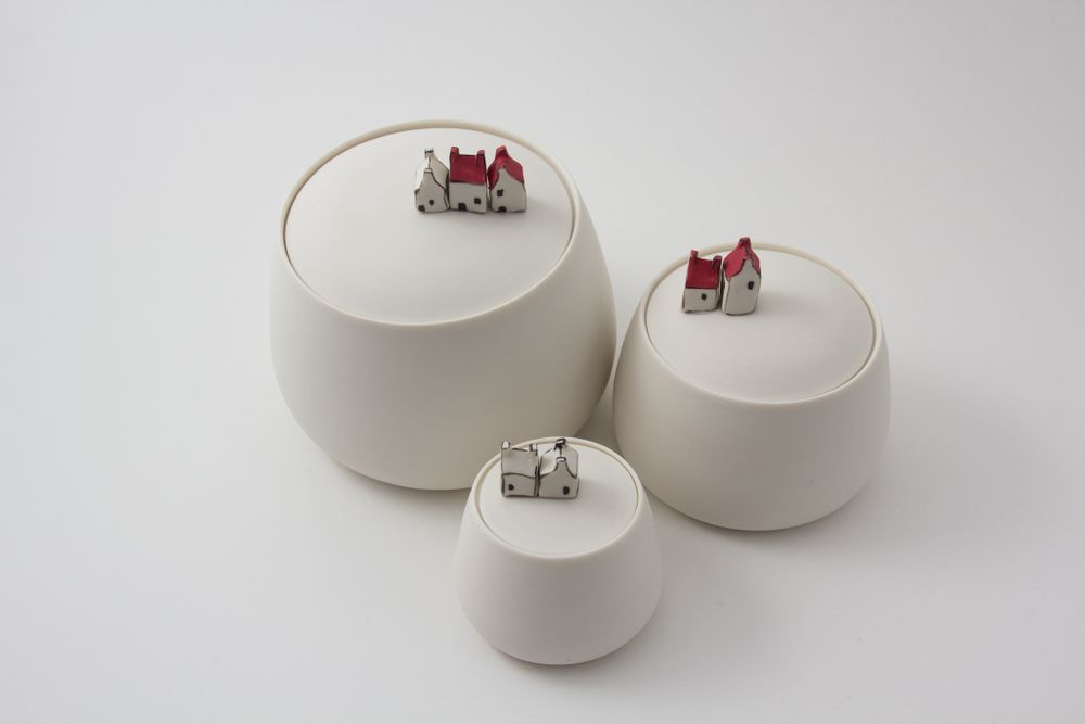 Ceramic - Large jar with miniature houses - BÉRANGÈRE CÉRAMIQUES