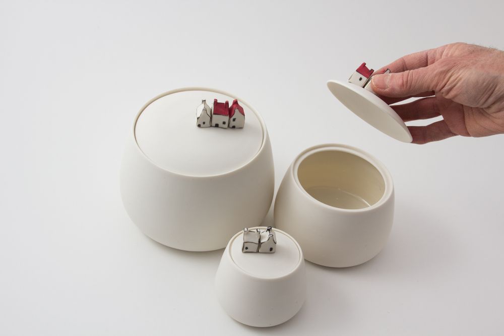 Ceramic - Large jar with miniature houses - BÉRANGÈRE CÉRAMIQUES