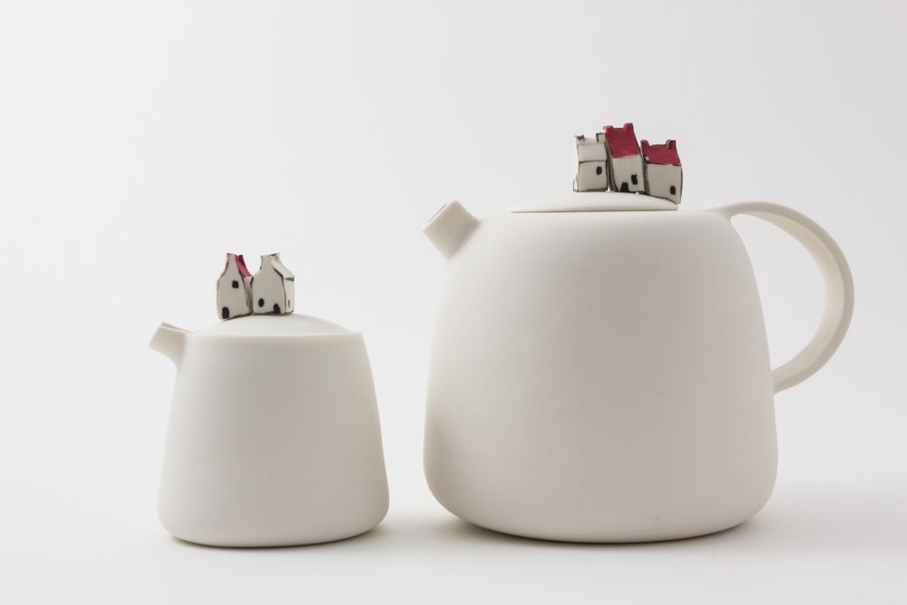 Ceramic - Large jar with miniature houses - BÉRANGÈRE CÉRAMIQUES