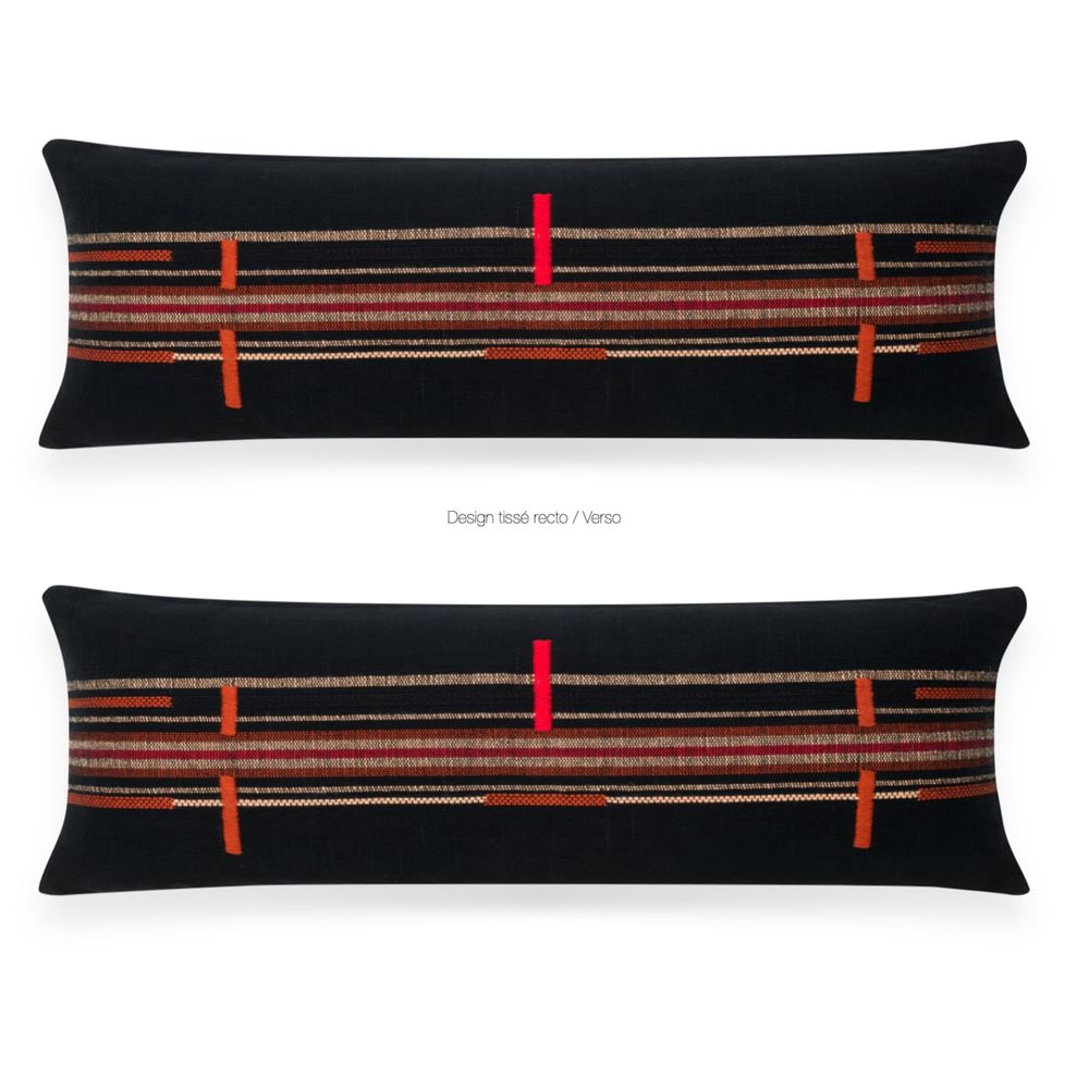 Fabric cushions - Cushion Sema Naga Black - MILLE ET CLAIRE