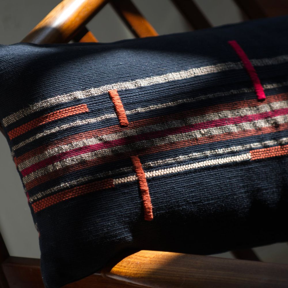Fabric cushions - Cushion Sema Naga Black - MILLE ET CLAIRE