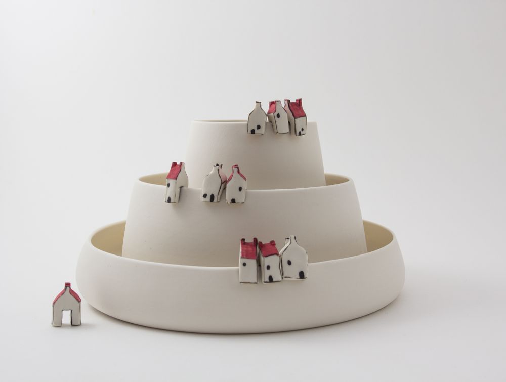 Ceramic - Jug with miniature houses - BÉRANGÈRE CÉRAMIQUES