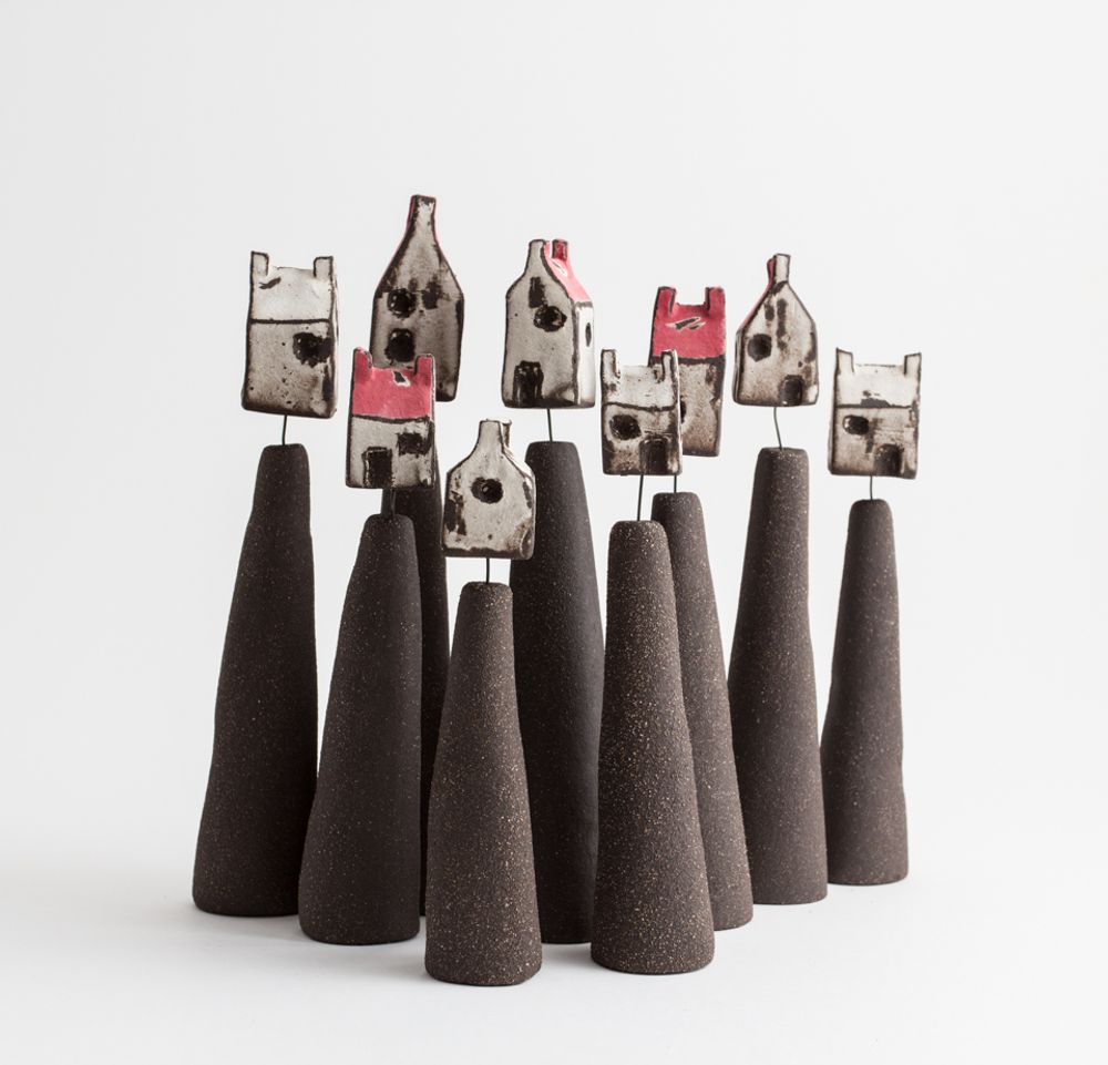 Ceramic - Jug with miniature houses - BÉRANGÈRE CÉRAMIQUES