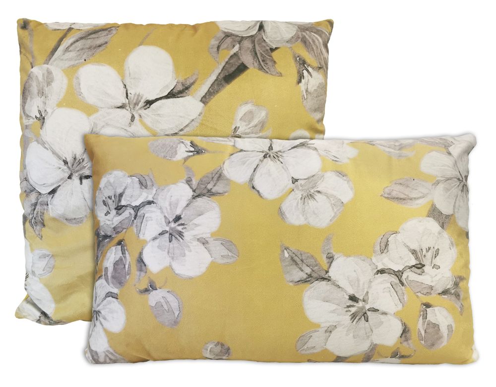Fabric cushions - Almond Tree II Yellow - AUTREFOIS DÉCORATION
