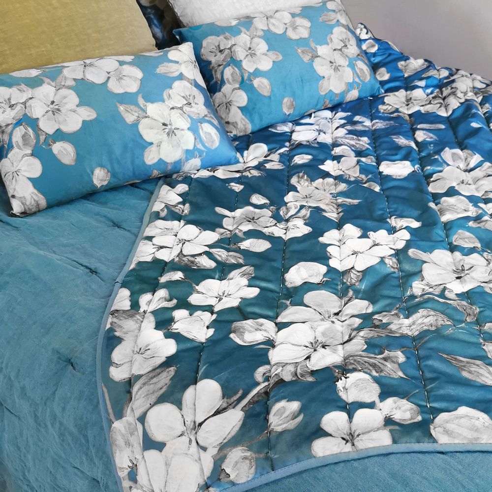 Fabric cushions - Almond Tree II Blue/Cushion Cover - AUTREFOIS DÉCORATION