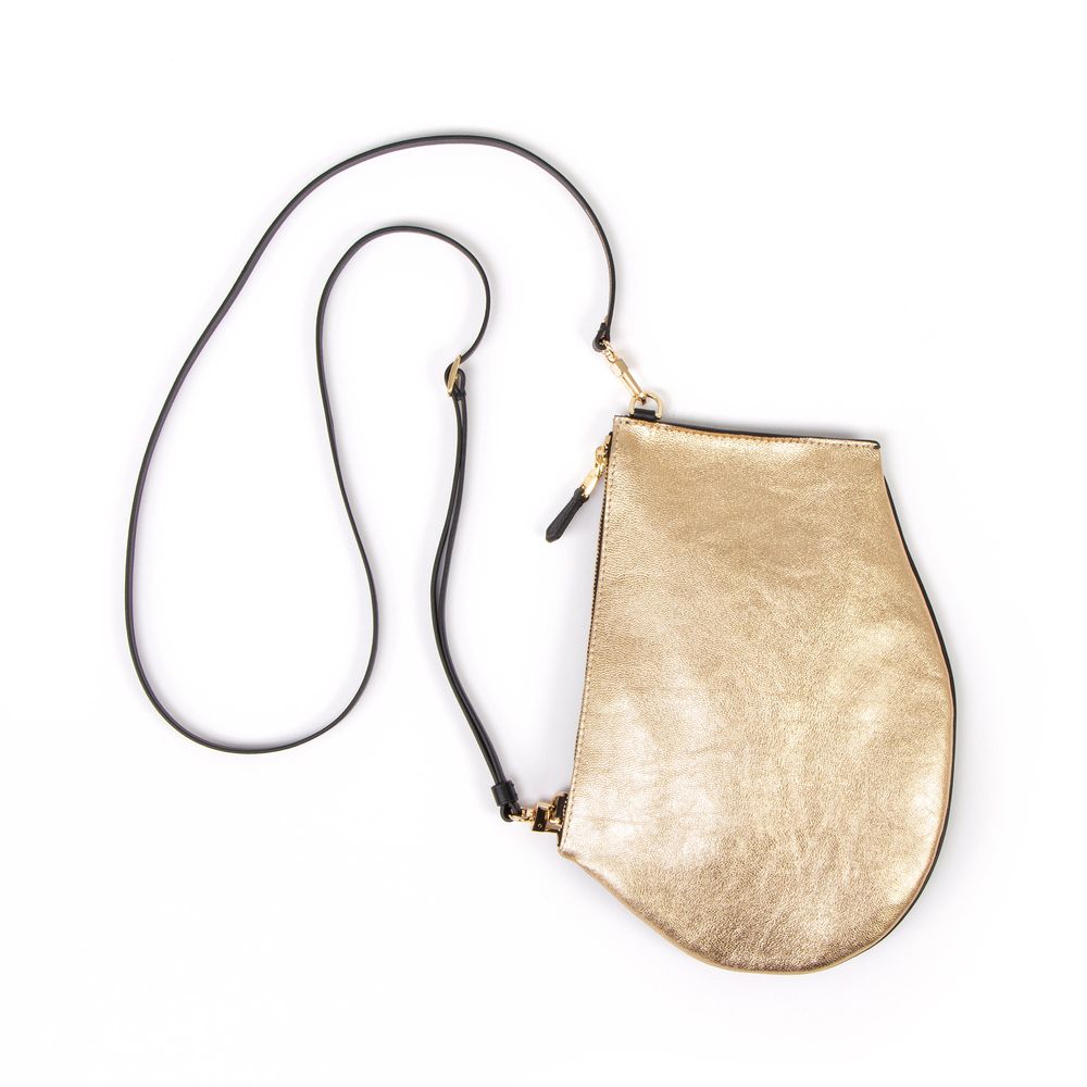 Sacs et cabas - Zip XL Gold edition - Grande pochette plate en cuir de haute qualité avec bandoulière ajustable et amovible - MLS-MARIELAURENCESTEVIGNY
