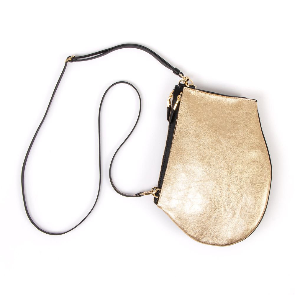 Sacs et cabas - Zip XL Gold edition - Grande pochette plate en cuir de haute qualité avec bandoulière ajustable et amovible - MLS-MARIELAURENCESTEVIGNY
