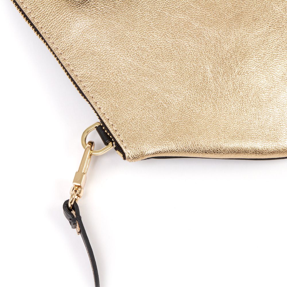 Sacs et cabas - Zip XL Gold edition - Grande pochette plate en cuir de haute qualité avec bandoulière ajustable et amovible - MLS-MARIELAURENCESTEVIGNY