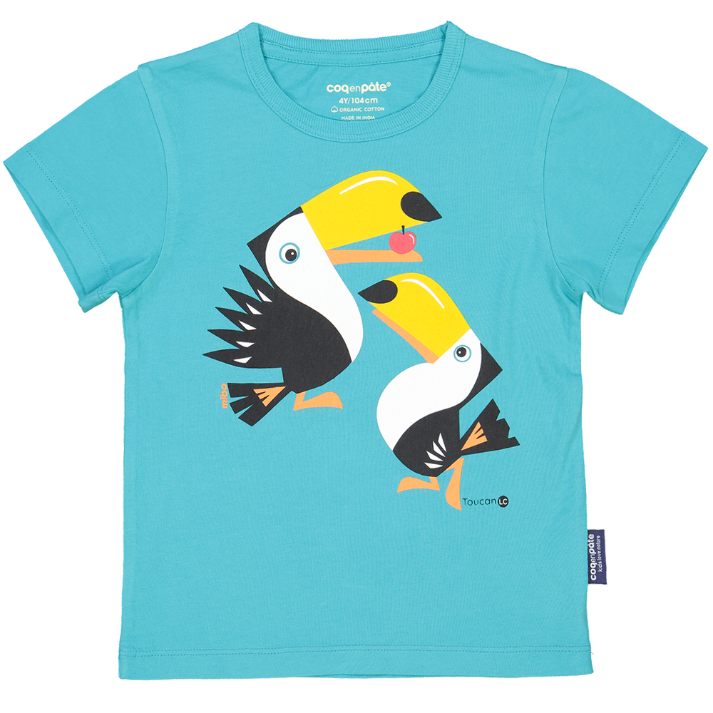 Vêtements enfants - T shirt manches courtes imprimé recto verso Toucan - COQ EN PATE