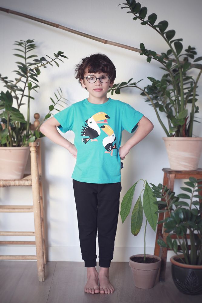 Vêtements enfants - T shirt manches courtes imprimé recto verso Toucan - COQ EN PATE