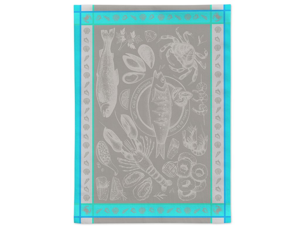 Torchons textile - Fruit de Mer Bleu / Torchon Jacquard - AUTREFOIS DÉCORATION