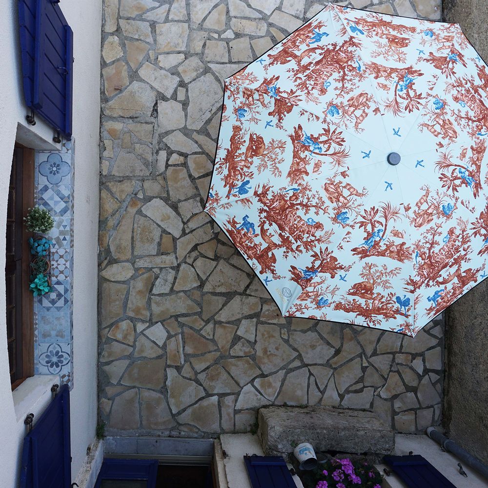 Design objects - Terrace Parasol - Toile de Jouy by Klaoos Sea Green - Klaoos - - KLAOOS