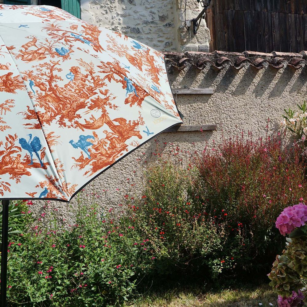 Design objects - Terrace Parasol - Toile de Jouy by Klaoos Sea Green - Klaoos - - KLAOOS
