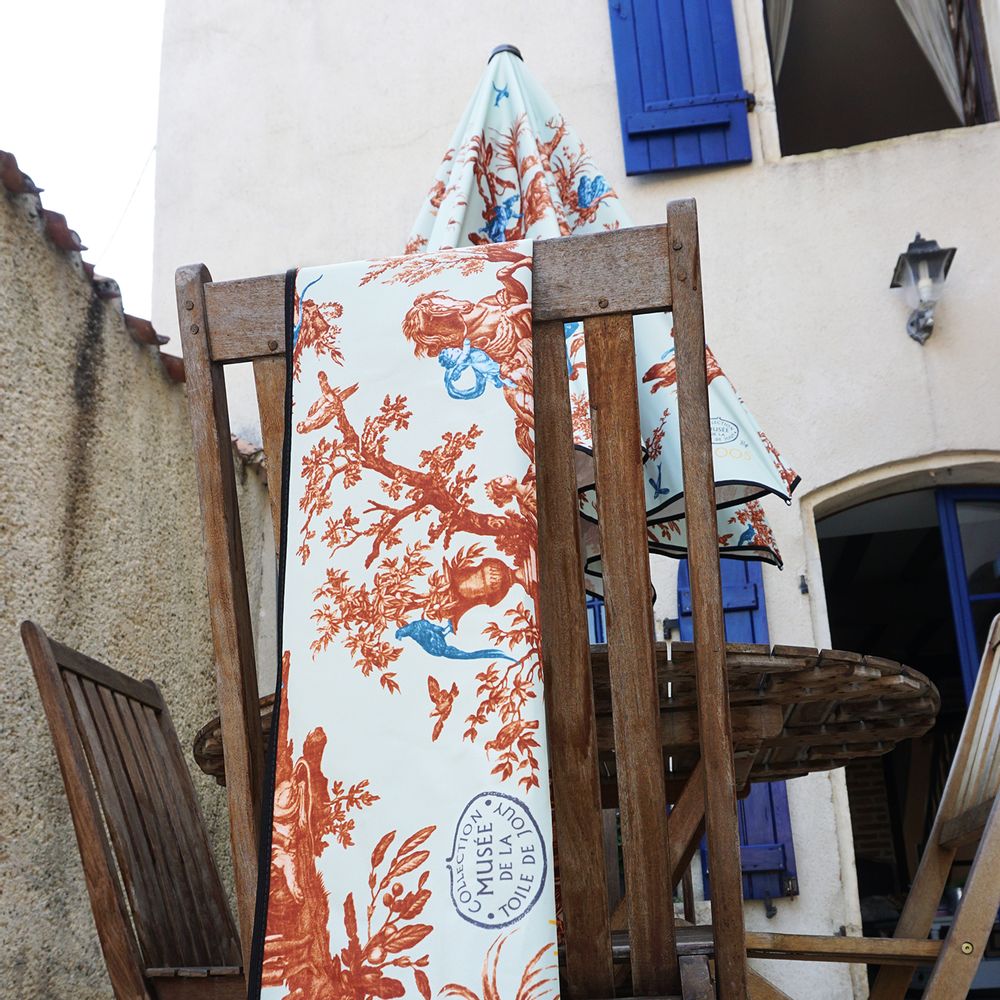 Design objects - Terrace Parasol - Toile de Jouy by Klaoos Sea Green - Klaoos - - KLAOOS