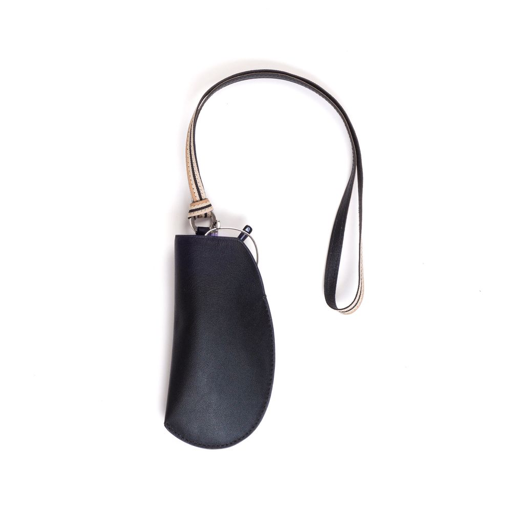 Glasses - Glasses Black - Leather glasses case with adjustable cord to hang around your neck for men and women. - MLS-MARIELAURENCESTEVIGNY