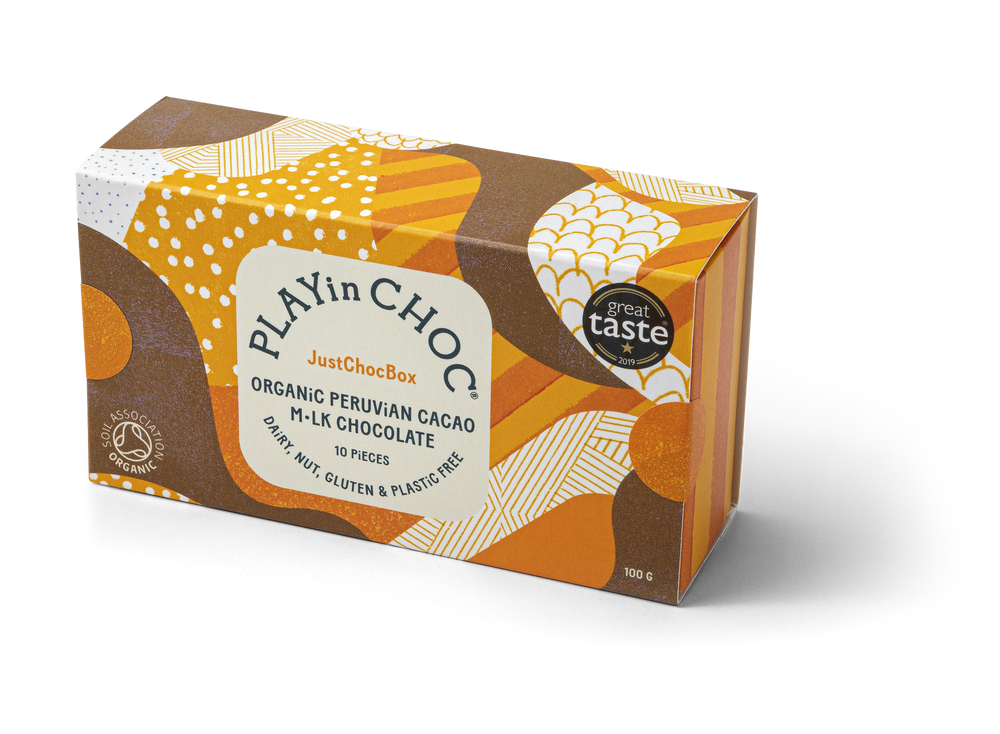 Chocolat - JustChoc Box Cacao Péruvien Bio M•lk Chocolat 100g - PLAYIN CHOC