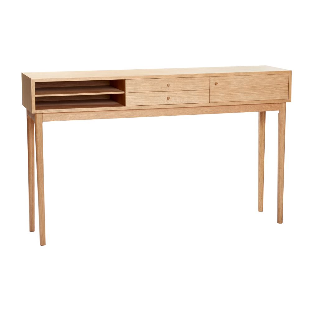 Consoles - Console avec compartiments, chêne, FSC, nature - HÜBSCH