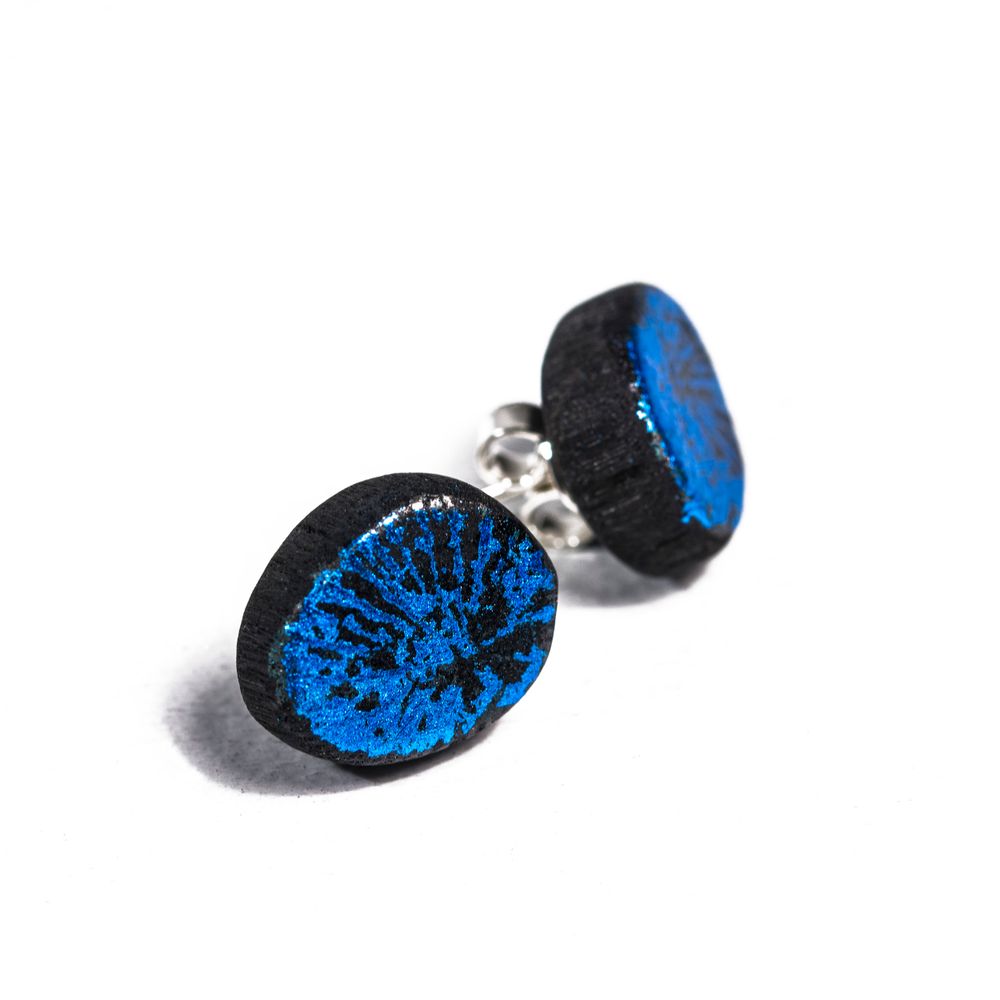 Jewelry - Earrings GIN-BLUE-MIMI-WA & GIN-BLUE-FULI - CHARCOAL ESKIMEÏT