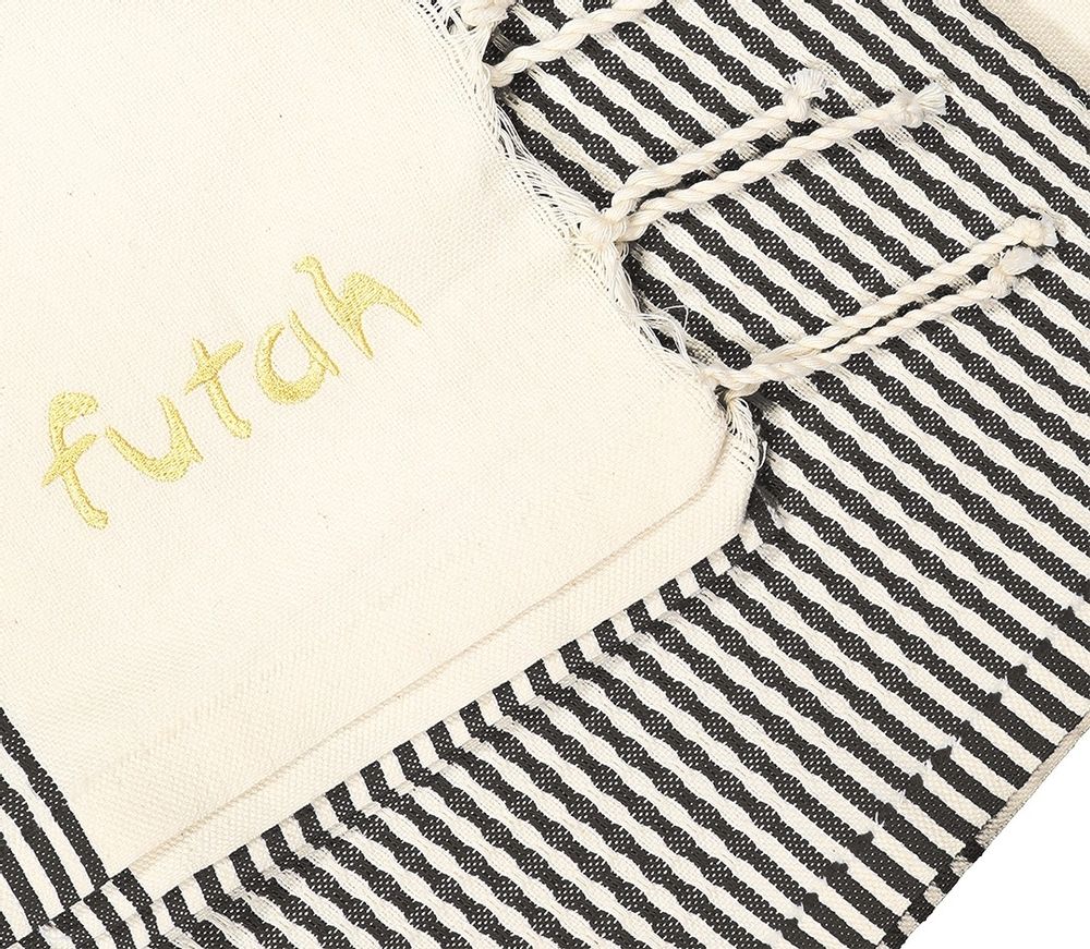 Homewear - Serviette XL Nazaré Noir - FUTAH BEACH TOWELS