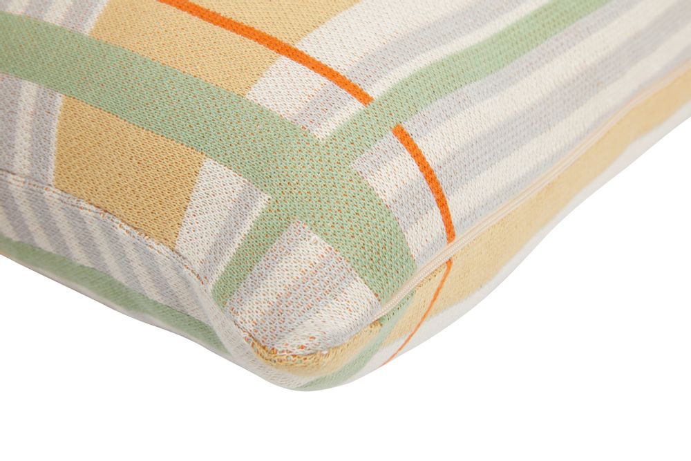 Coussins textile - Coussin rembourré, coton, beige/jaune/gris/vert/orange - HÜBSCH