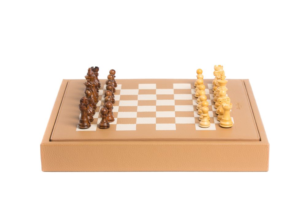 Objets de décoration - Coffret d'Échecs I Cuir Buffle  - HECTOR SAXE PARIS DEPUIS 1978
