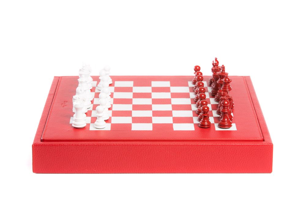 Objets de décoration - Coffret d'Échecs I Cuir Buffle  - HECTOR SAXE PARIS DEPUIS 1978