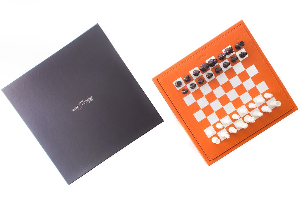 Objets de décoration - Coffret d'Échecs I Cuir Buffle  - HECTOR SAXE PARIS DEPUIS 1978