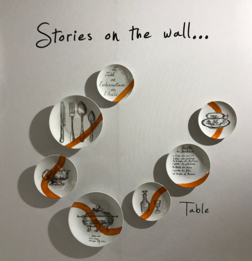 Other wall decoration - Wall installation of illustrated plates TABLE - VERONIQUE JOLY-CORBIN