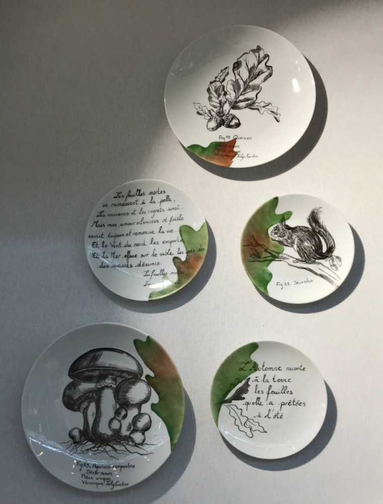 Other wall decoration - Wall installation of illustrated plates AUTUMN - VERONIQUE JOLY-CORBIN