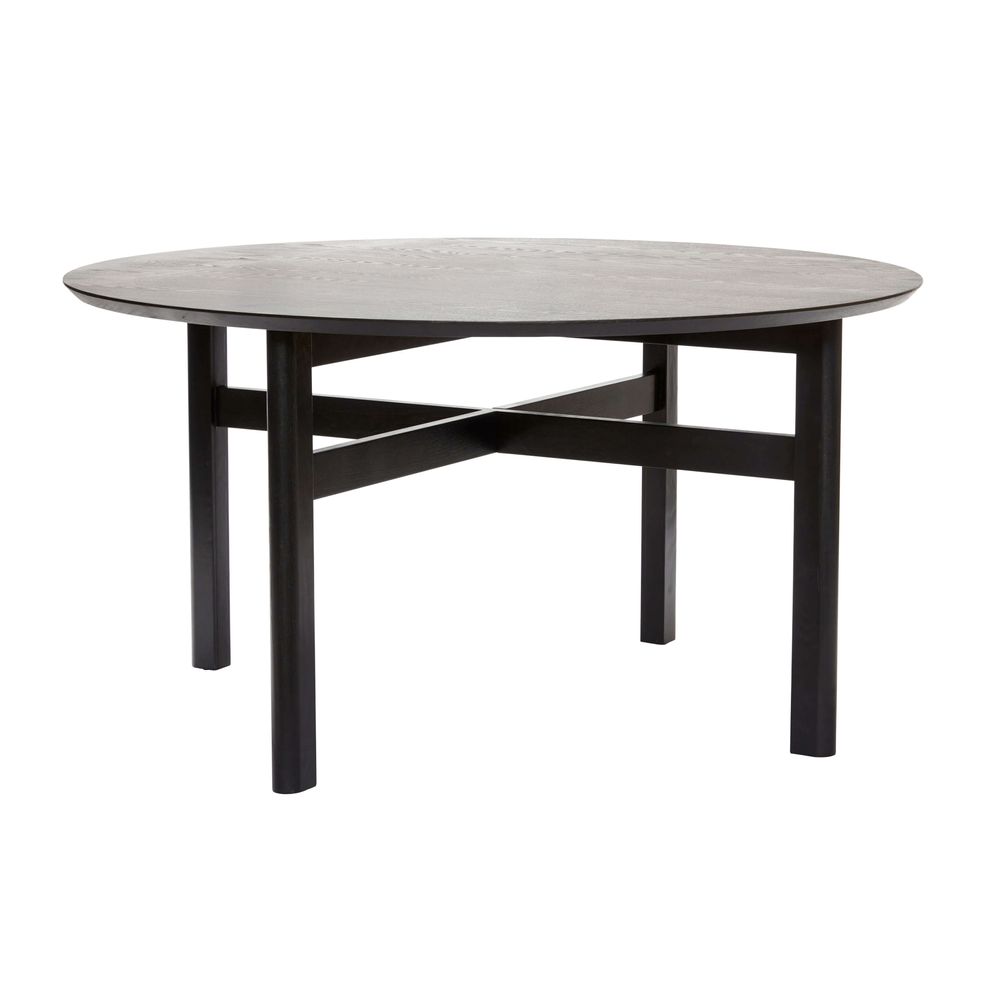 Dining Tables - Dining table, round, ash, black - HÜBSCH
